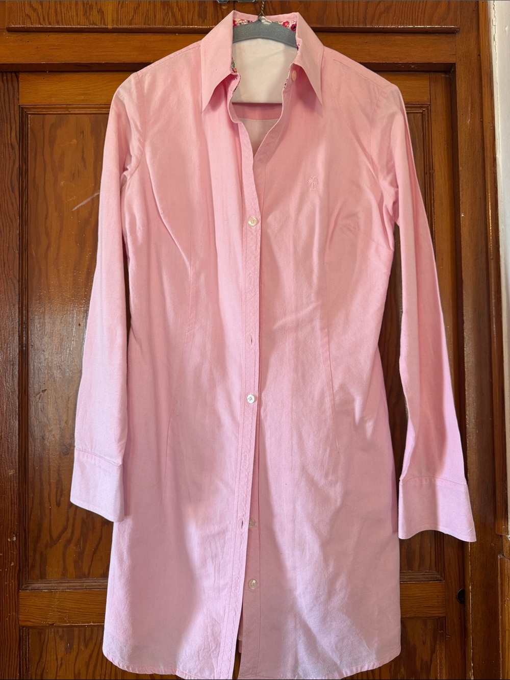 Lilly Pulitzer Light Pink Long Button-Down Shirt